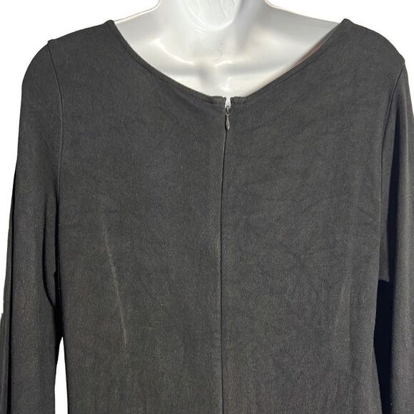 Banana Republic Women's Long Sleeve Dress Grid Skirt Scoopneck Mini Black Size 8 - Picture 4 of 7